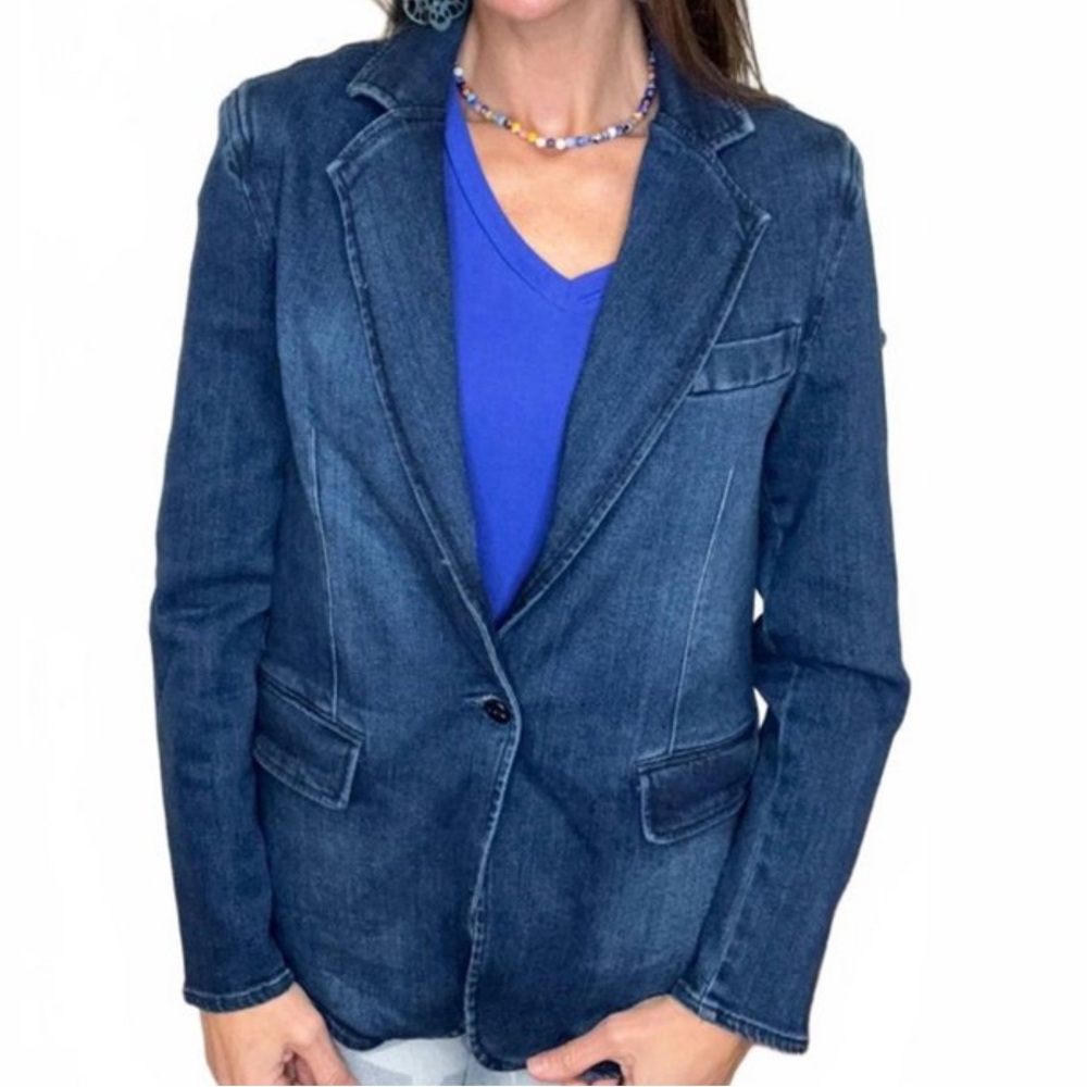 Risen Women's Denim Blazer Jacket Large New With Tags